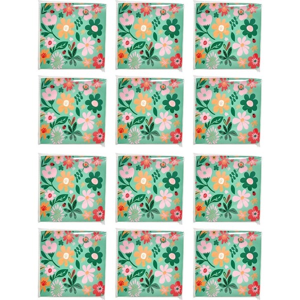 24x 20pc Urban Dahlia Floral Napkins Green 33x33cm Kitchen Decor Tableware