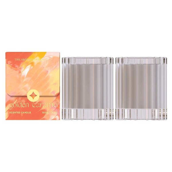 The Aromatherapy Co Festive Favours Votive Candle 100g Golden Caramel 2 Pack