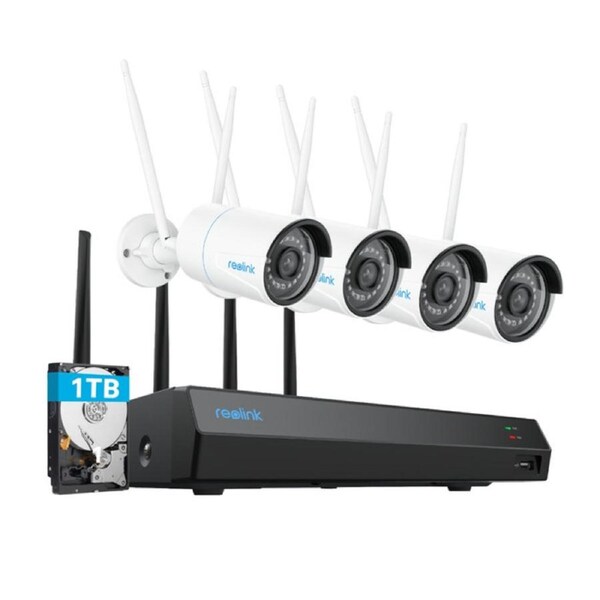 Reolink RLK12-500WB4 Smart 2K+ Wi-Fi Surveillance System with 12CH NVR 1TB HDD, Person/Vehicle/Animal Detection