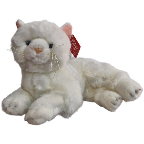 Elka Australia Plush Toy - Cat White Laying 30cm