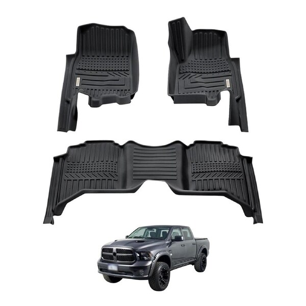 5D Car Floor Mats for RAM 1500 DS Series Crew Cab 2017-2022