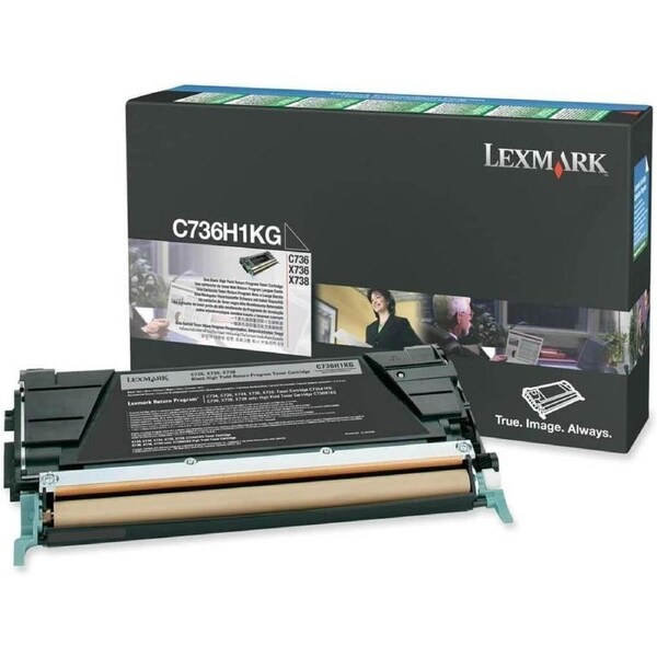 Lexmark Genuine Black High Yield Toner Cartridge for C736, X736, X738 Printers C736H1KG