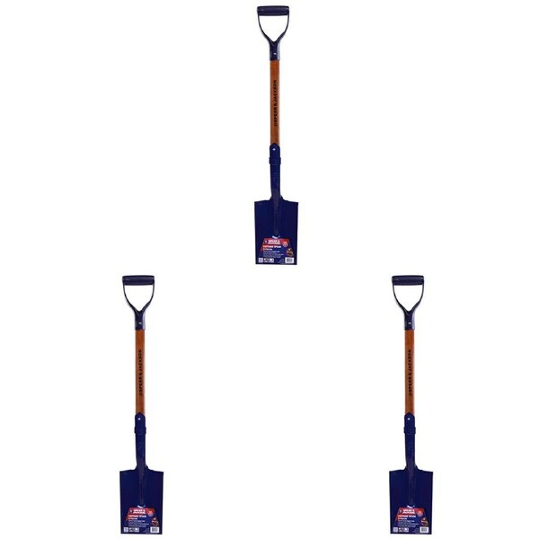 3PK Spear & Jackson County Timber Cottage Spade D-Handle Digging Tool 240mm