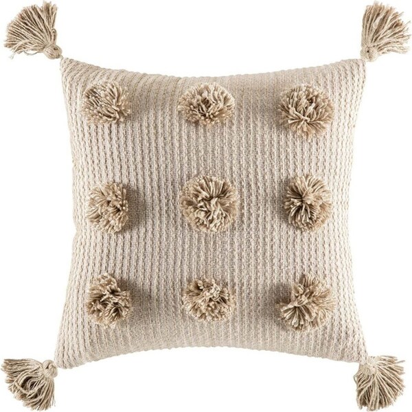 Kas Australia Balla Filled Cushion/Throw Pillow Square Decor 50x50cm Natural
