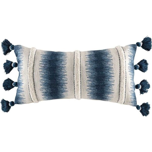 Kas Australia Juliette Filled Cushion w/Tassle Decor Rectangular 35x70cm Navy