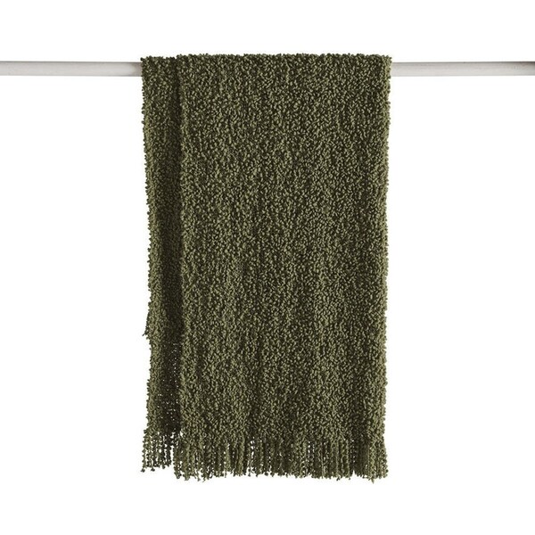 Kas Australia 130x170cm Rye Throw Blanket Home/Bedroom Decor Moss