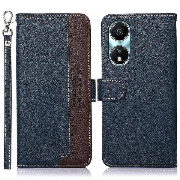 KHAZNEH For Honor X5 Plus Case RFID Blocking PU Leather Phone Wallet Cover with Handy Strap