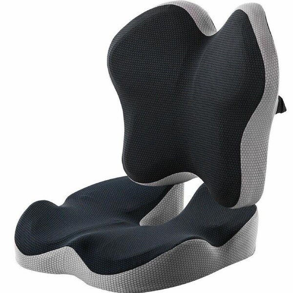Memory Foam Seat Cushion Back Lumbar Pain Relief Pillow Set Car Home Office~Female