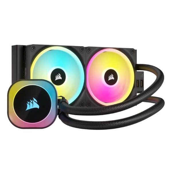 [CW-9061001-WW] Corsair iCUE LINK H100i RGB AIO Liquid CPU Cooler, 240mm Radiator with RGB fans