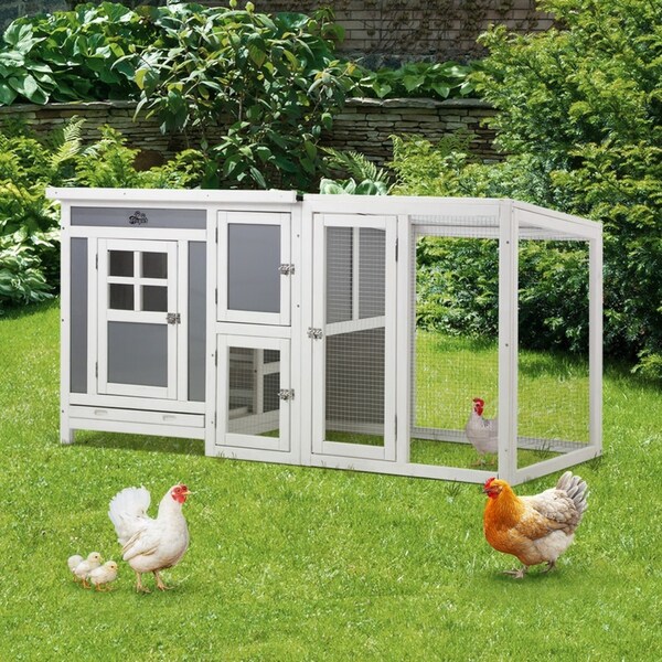 Alopet Chicken Coop Pet Hutch Wooden House Large Cage Run Double Hatch Outdoor Box