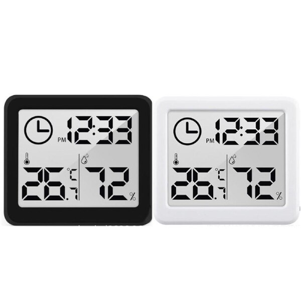 Digital Thermometer Humidity Meter Room Temperature Indoor LCD Hygrometer Black