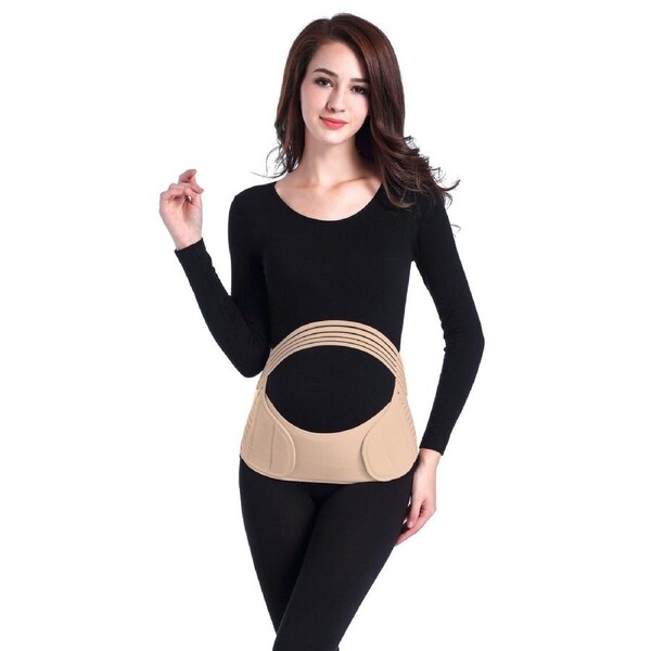 L Beige Mesh Maternity Belt Back Support Belly Band Pregnancy Belt Support Brace