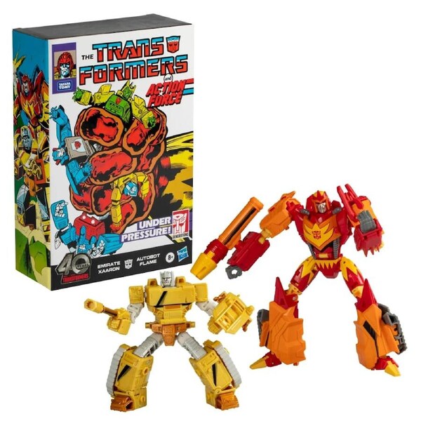 Transformers Generations Comic Edition Autobot Flame and Emirate Xaaron Action Figure