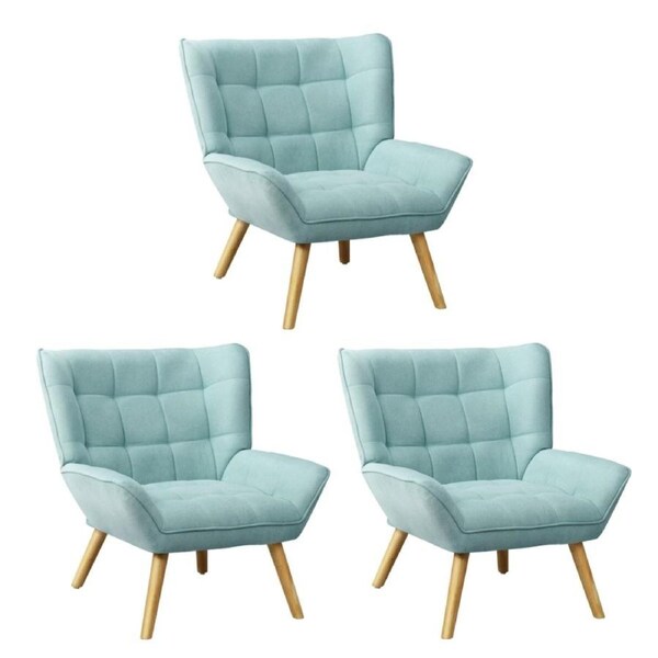 Oikiture 3x Armchair Fabric Blue