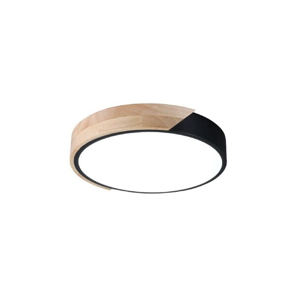 Ellington Metal Wood Modern Ceiling Light Lamp Small/Black