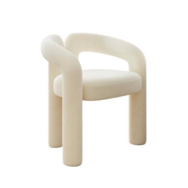 MIUZ Padded Lounge Chair Living Room Accent Chairs Replica Dudet Armchair - White