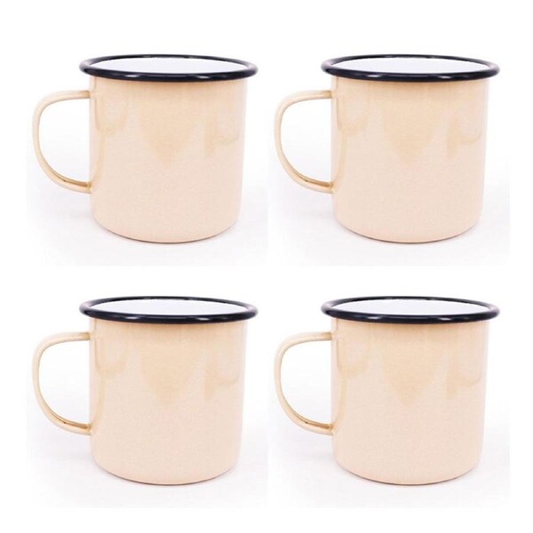 Dishy Enamelware 350ml Mug in Mocha Enamel 4 Pack