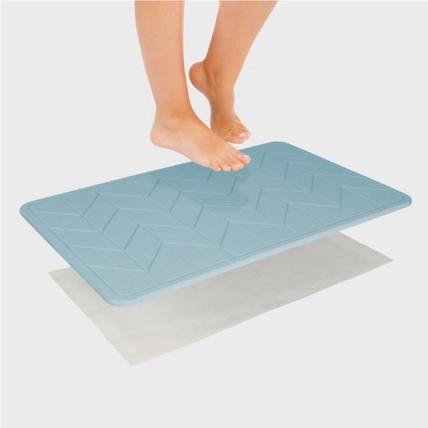 Algodon Dri Stone Bath Mat 39 x 60cm Marine Mist