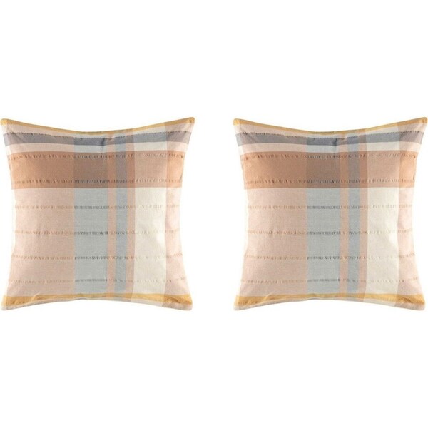 2x Kas Australia Seville Euro Throw Pillowcase/Cover Sqr 65x65cm Multicoloured