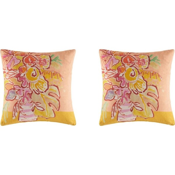 2x Kas Australia Albi Filled Cushion/Throw Pillow Square Home Decor 50x50cm YLLW