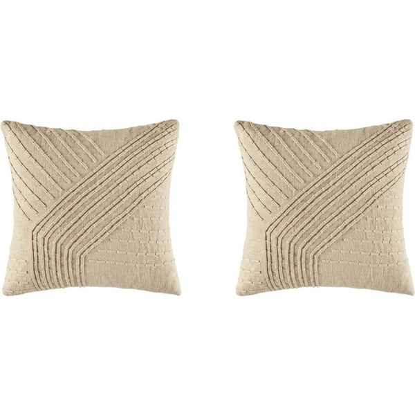 2x Kas Australia Arlia Filled Cushion/Throw Pillow Square Decor 50x50cm Natural
