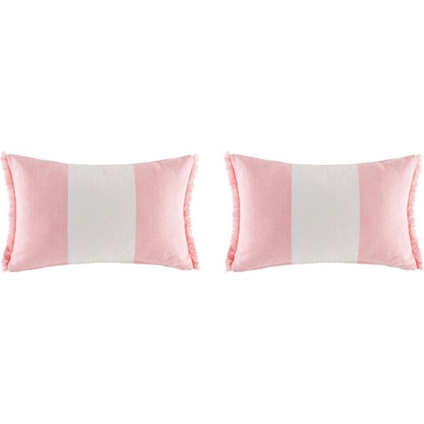 2x Kas Australia Ashton Filled Cushion/Throw Pillow Rect Home Decor 35x55cm Pink