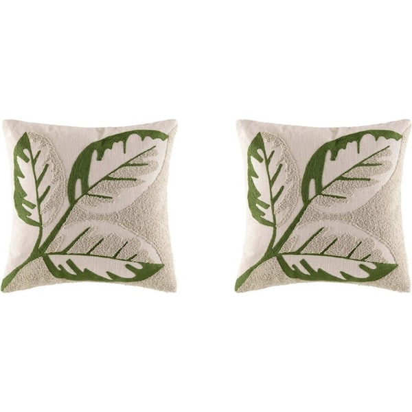 2x Kas Australia Fall Filled Cushion/Throw Pillow Home Decor Sqr 50x50cm Green