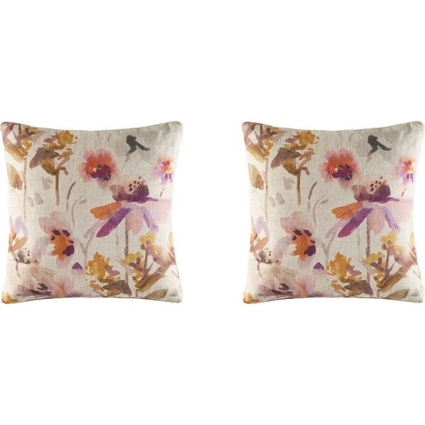 2x Kas Australia Marcie Filled Cushion/Pillow Decor Square 50x50cm Multicoloured