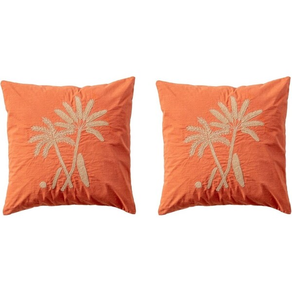 2x Kas Australia Palano Filled Cushion/Throw Pillow Home Decor Sqr 50x50cm Rust