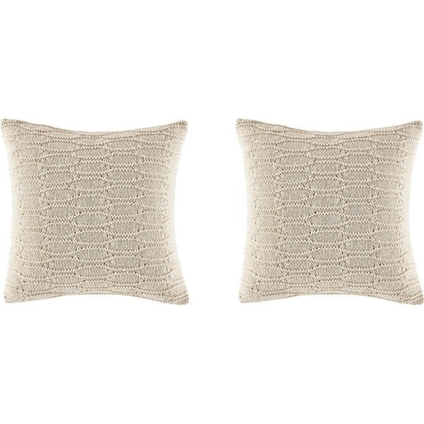 2x Kas Australia Roche Filled Cushion/Pillow Home Decor Square 50x50cm Natural