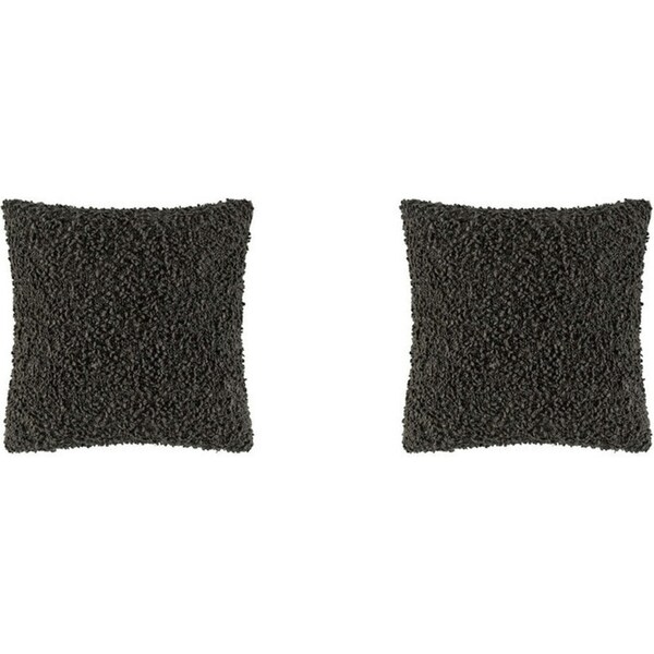 2x Kas Australia Rye Filled Cushion/Throw Pillow Decor Square 50x50cm Charcoal