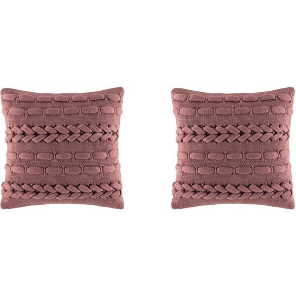 2x Kas Australia Weaver Filled Cushion/Throw Pillow Decor Square 50x50cm Raisin
