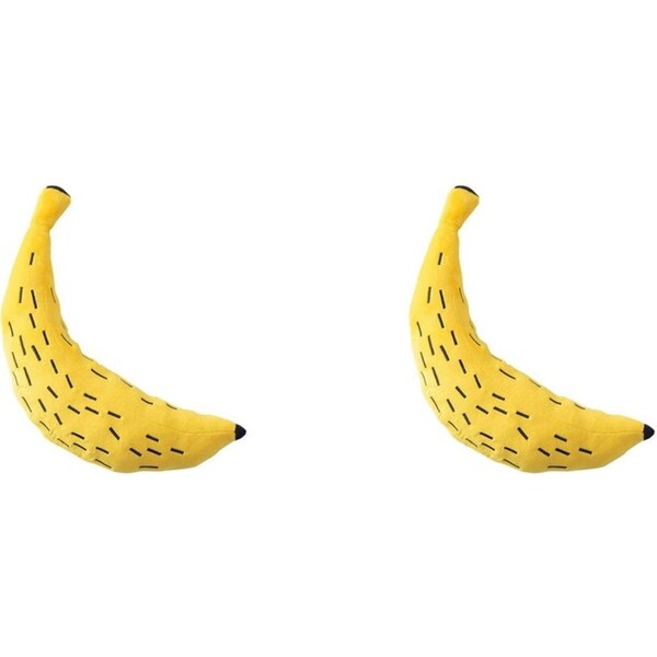 2x Kas Kids Banana Plush Toy Childrens Soft Cuddle Stuffed Animal 45x20cm Yellow