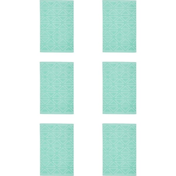 6x Kas Australia Mason Cotton Bath Mat/Foot Rug Home/Bathroom Decor 50x80cm Aqua
