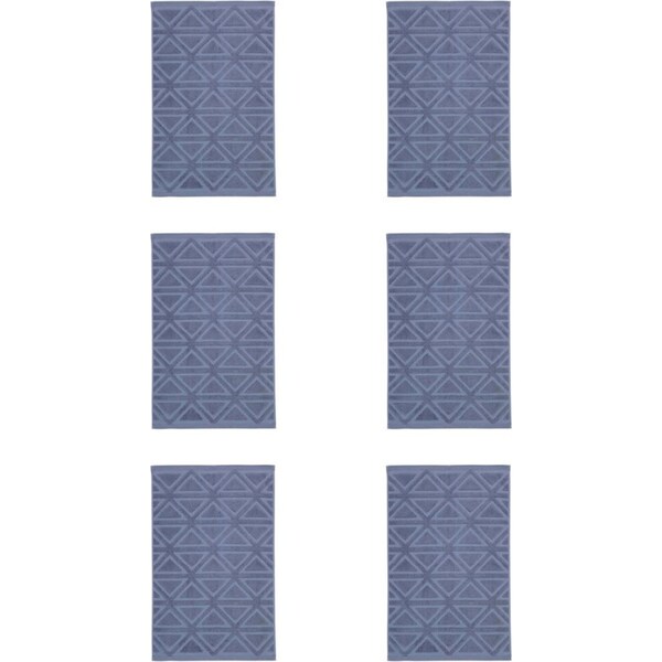 6x Kas Australia Mason Cotton Bath Mat/Rug Home/Bathroom Decor 50x80cm Denim