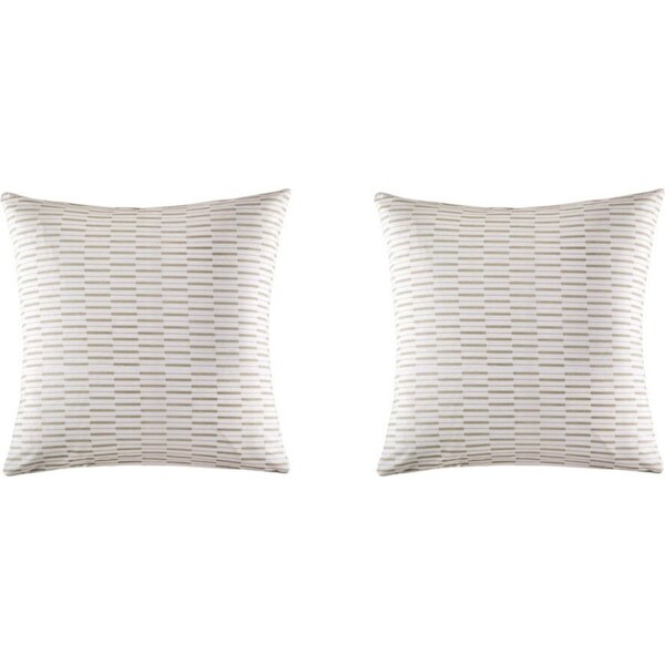 2x Kas Australia Connor Euro Throw Pillowcase/Cushion Cover Square 65x65cm Grey