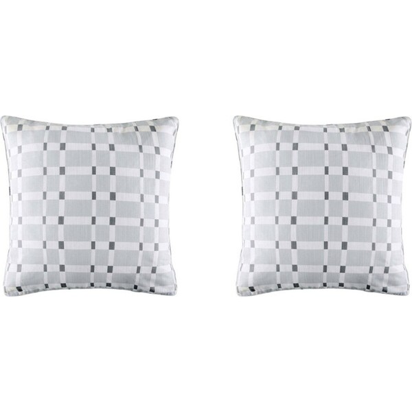2x Kas Australia Kapa Euro Throw Pillowcase/Cushion Cover Square 65x65cm Grey