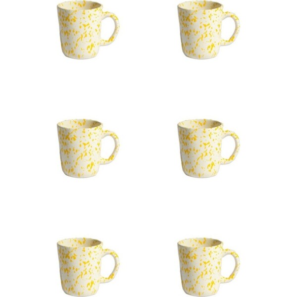6x Ben David Rage Stoneware Coffee Mug Cup 400ml Drinkware Kitchen Decor Yellow