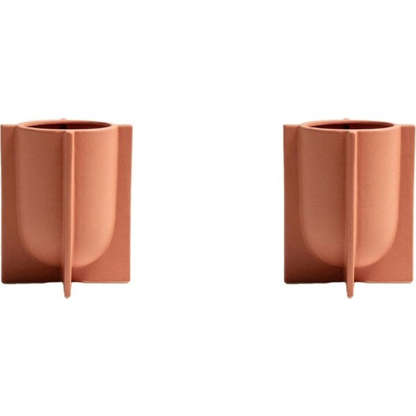 2x Ben David Chester Ceramic Planter Tabletop Home/Lounge Decor Small Raw Sienna