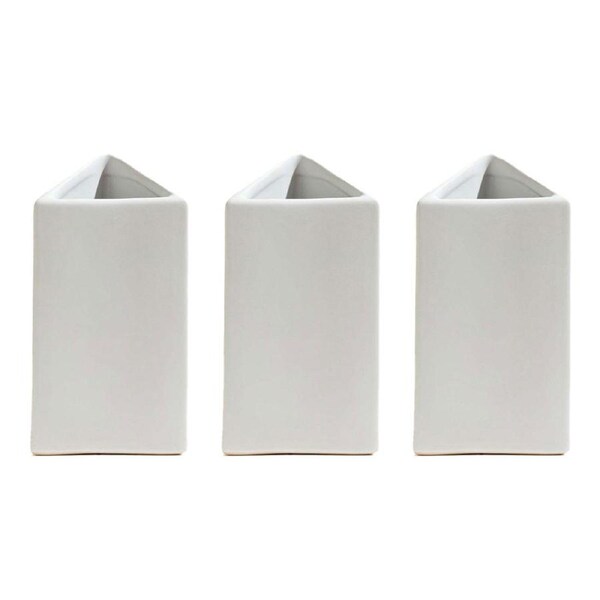 3x Ben David Trio Flower Vase Tall White Decorative Display Home/Lounge Decor