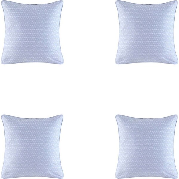4x Kas Australia Rosetta Euro Throw Pillowcase/Cushion Cover Square 65x65cm Grey