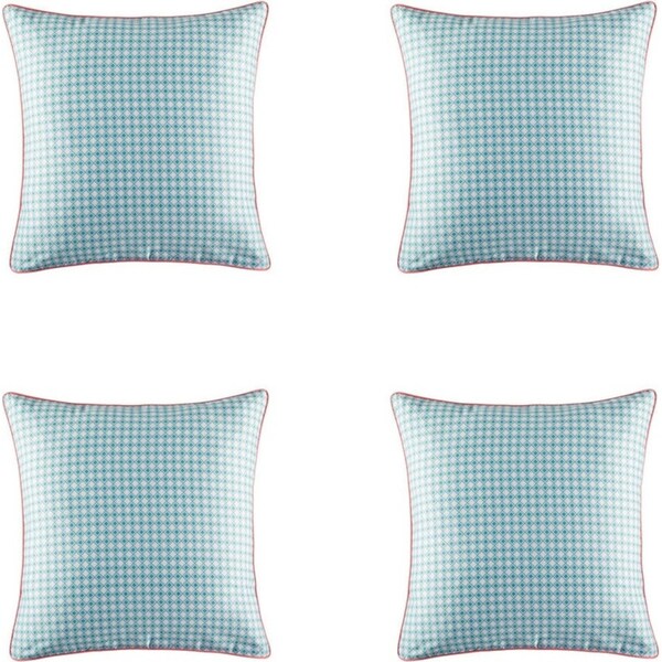 4x Kas Australia Mosi Euro Throw Pillowcase/Cushion Cover Square 65x65cm Aqua