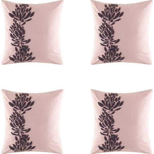 4x Kas Australia Dalby Euro Throw Pillowcase/Cushion Cover Square 65x65cm Blush