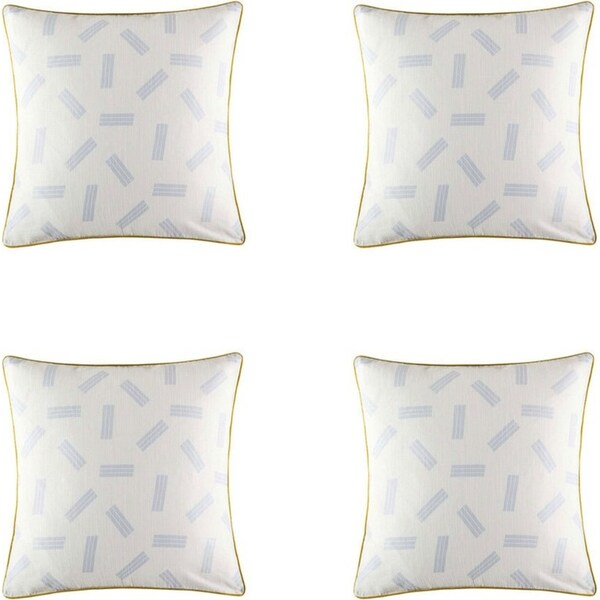 4x Kas Australia Mackie Euro Throw Pillowcase/Cushion Cover Square 65x65cm Blue