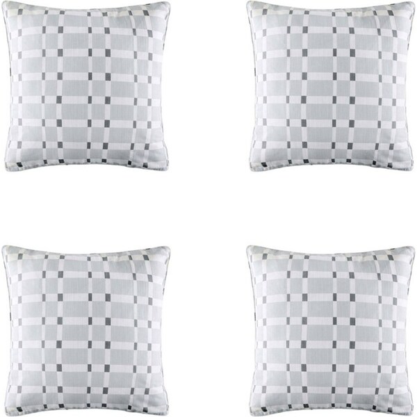 4x Kas Australia Kapa Euro Throw Pillowcase/Cushion Cover Square 65x65cm Grey