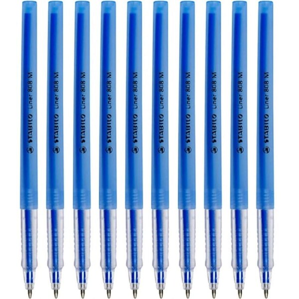 Stabilo 808 Liner Ballpoint Pen Medium Blue Box 10