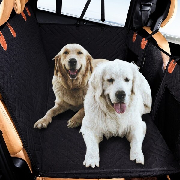 Waterproof Pet Dog Cat Hard Bottom SUVs Trucks Car Back Seat Mat Extender Bed