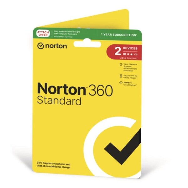Norton 360 Standard 10GB AU 1 User 2 Devices 12 months GENERIC ATTACH RSP DVDSLV GUM 21449292