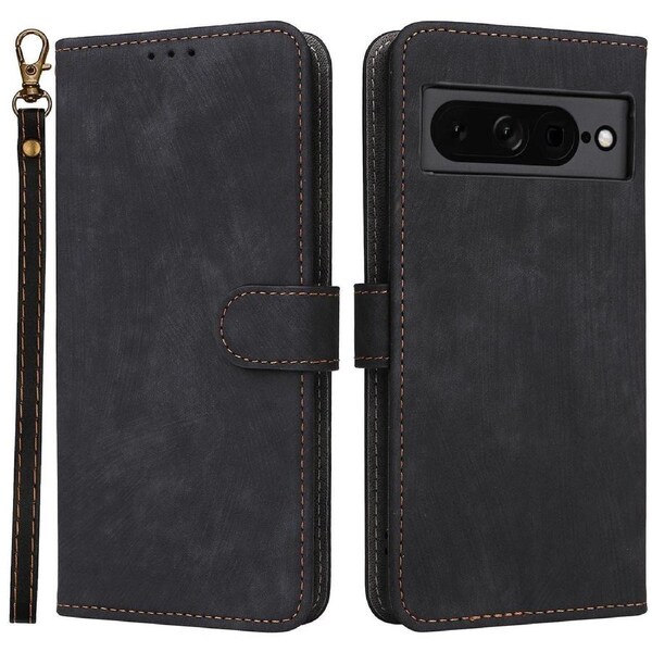 For Google Pixel 7 Pro 5g Case Rfid Blocking Phone Leather Cover With Strap