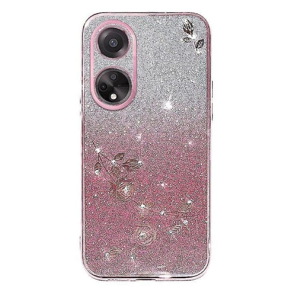 Flower Decor Phone Cover Case For Oppo A58 4g, With Rhinestone